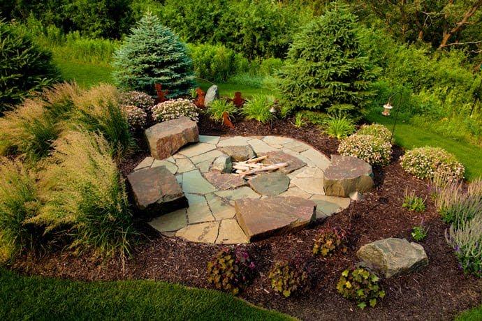 outdoor firepit installation in twin cities minnesota